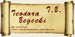 Teodora Begečki vizit kartica